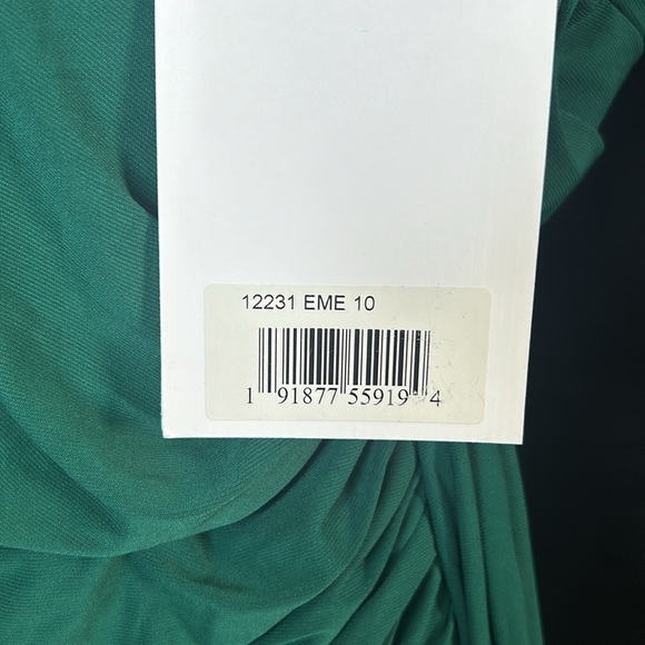 Mac Duggal 12231 NWT BEADED CUFF DROP SHOULDER FAUX WRAP GOWN - Picture 13 of 16